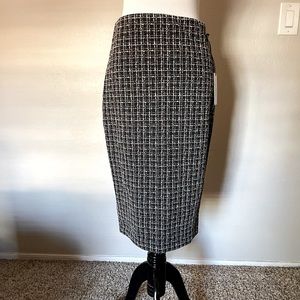 NWT - Express Black Multicolor Plaid Pencil Skirt - Small